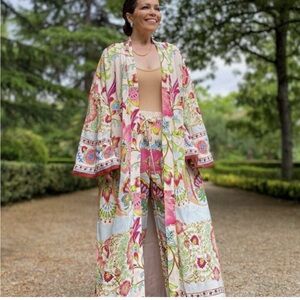 NWT Zara Belted Floral Duster Kimono Robe
